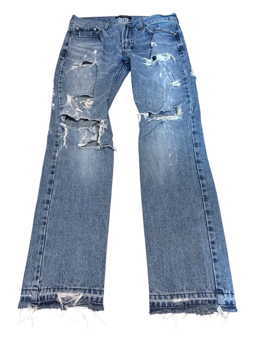 Y2K Distressed PacSun Men’s Jeans 30x30 Slim Ripped Grunge Raw Hem